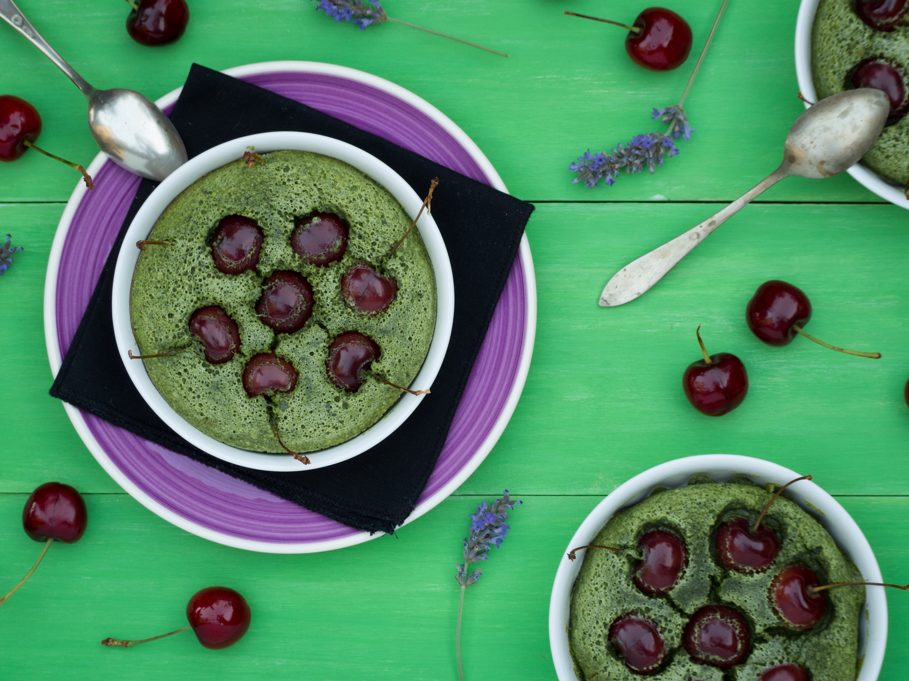 Clafoutis de te verd i cireres